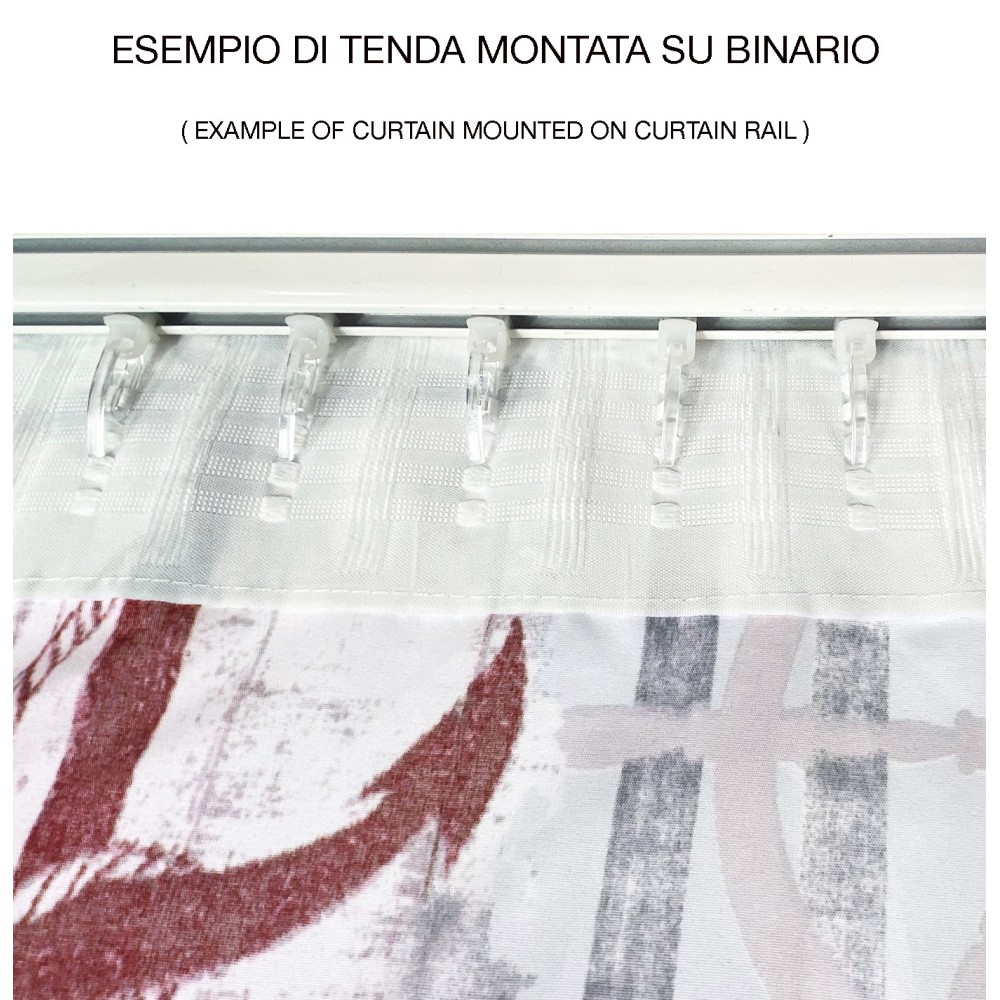 TENDA INGRID in stile marino CORALLO ROSSO cm. 175x290 MADE IN ITALY