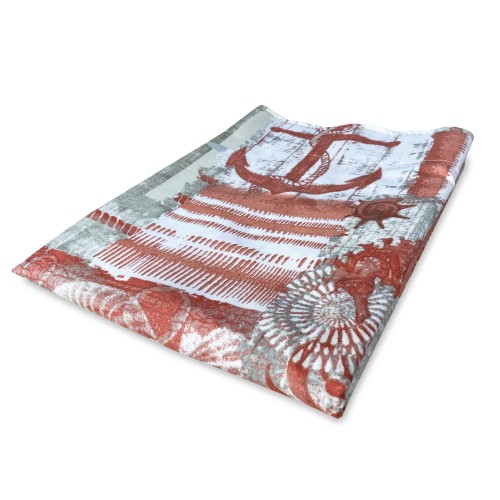 CARPA INGRID en estilo marino CORAL ROJO cm. 175x290 HECHO EN ITALIA
