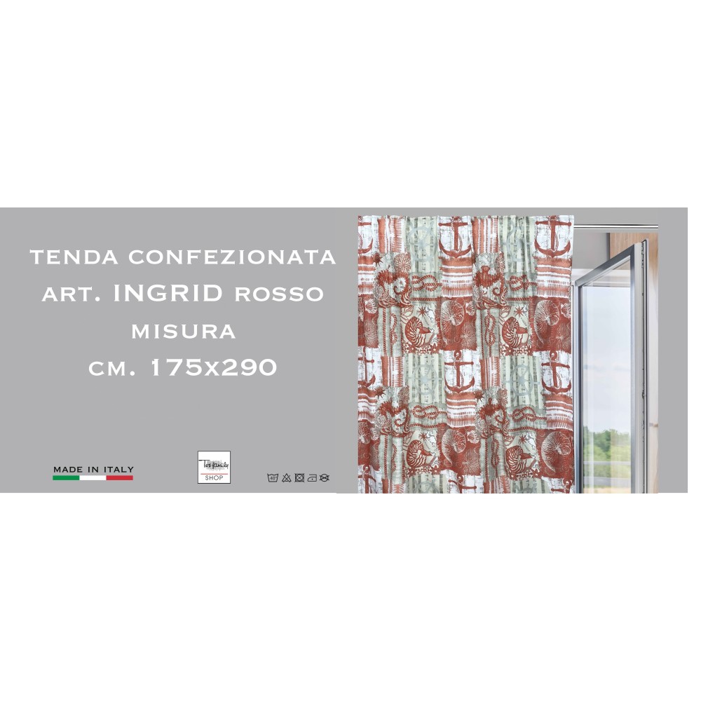 INGRID ZELT im maritimen Stil RED CORAL cm. 175x290 HERGESTELLT IN ITALIEN