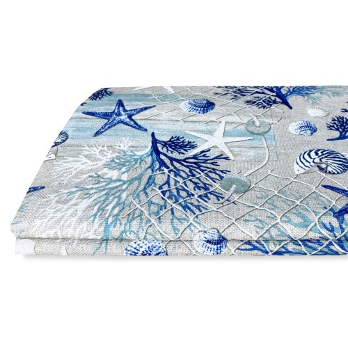FURNISHING TOWEL cover GRAN SCARF BEDSPREAD sofa cover FABRIC LONETA sea MARINE corals BLUE