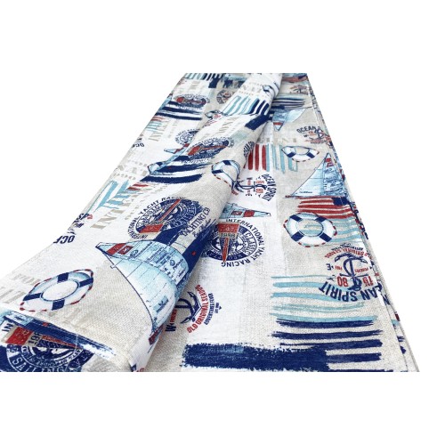FUNDA DE TOALLA PARA MUEBLE GRAN SCARF COLCHA funda de sofá FABRIC LONETA sea MARINE SAILING BLUE