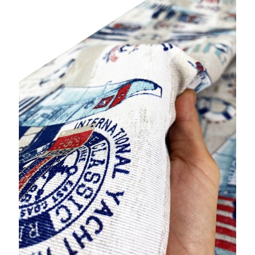 TELO ARREDO copritutto GRAN FOULARD COPRILETTO copridivano TESSUTO LONETA mare MARINO VELA BLU