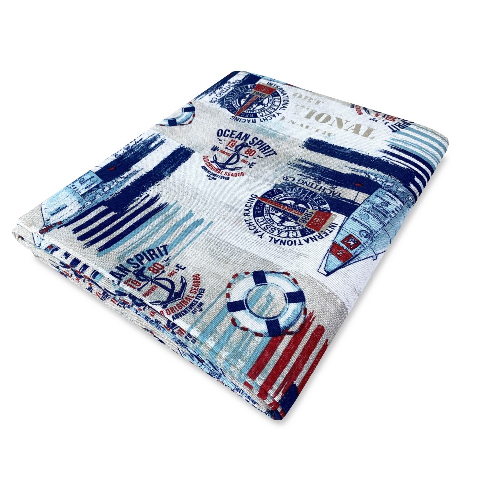 Serviette pour Meubles Grand Foulard Couvre-lit Canapé Tissu LONETA BATEAU BLEU