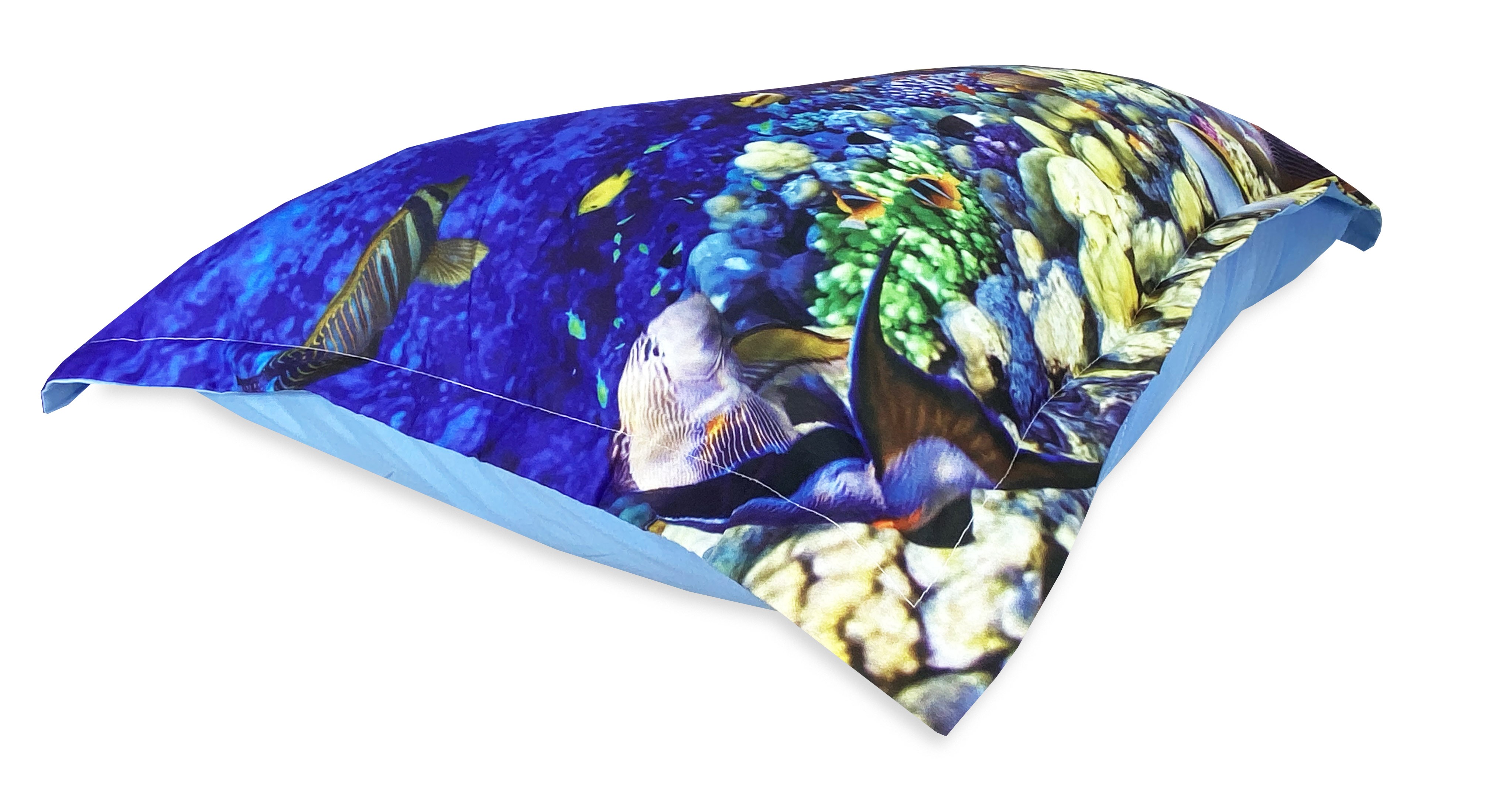 Housse de couette Sateen HD photo poissons tropicaux récif corallien