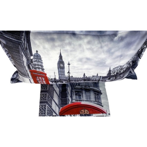 COPRIPIUMINO Rasatello HD FOTOGRAFICO Londra INGLESE cabina BIG BEN