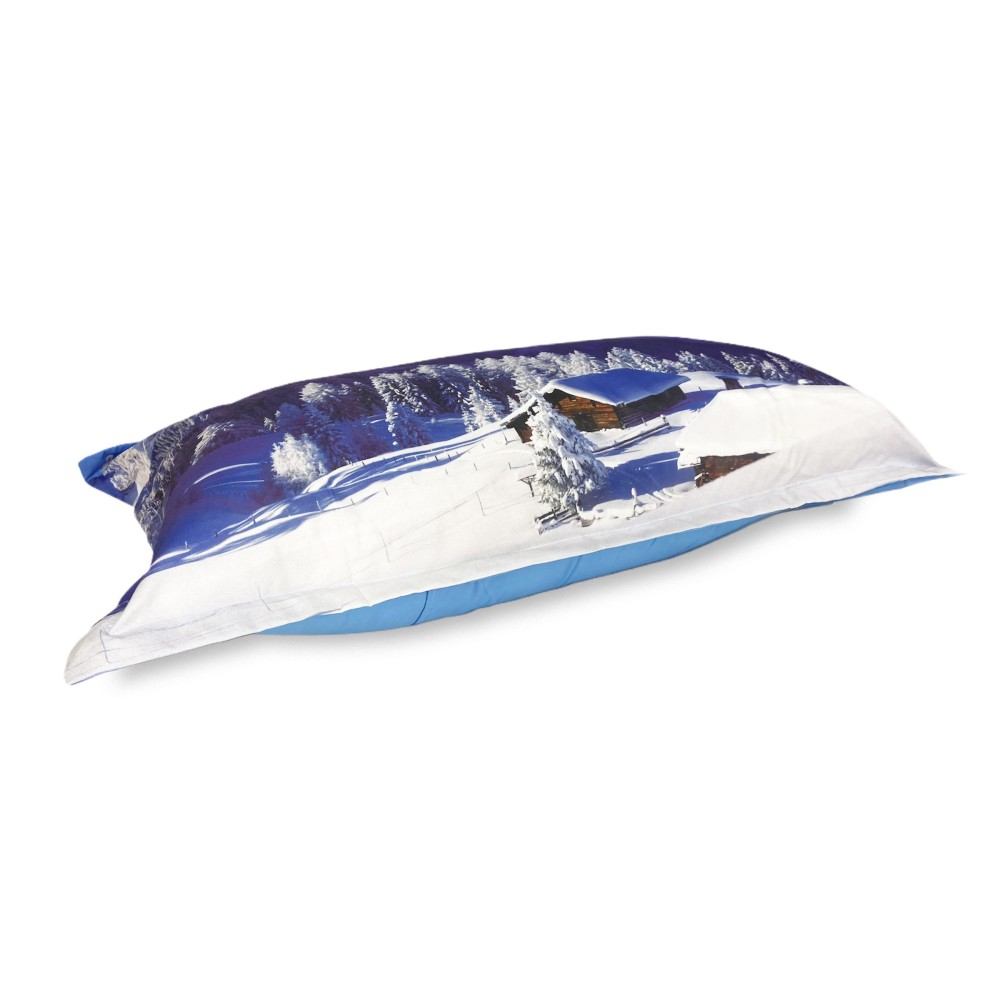 Housse de couette Sateen HD photo maison neige double cm. 250x200