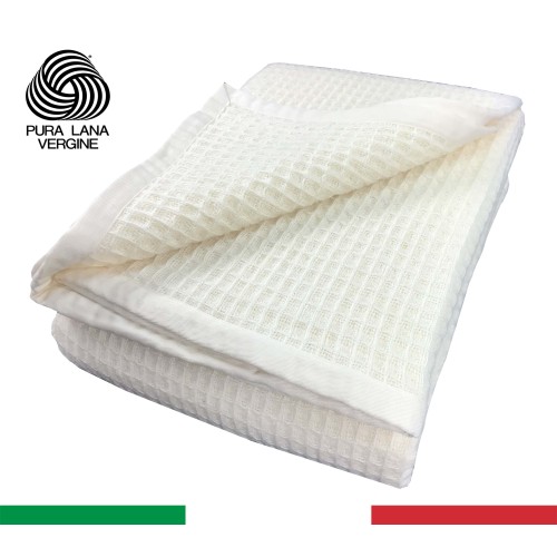 Coperta in Lana Estiva Maia - Pura Lana Vergine - Leggera e Traspirante - Antipilling - Made in Italy