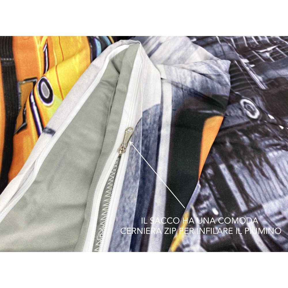 DUVET COVER SATIN HD FOTOGRAFICO NEW YORK Double Taxi cm. 250x200 mm