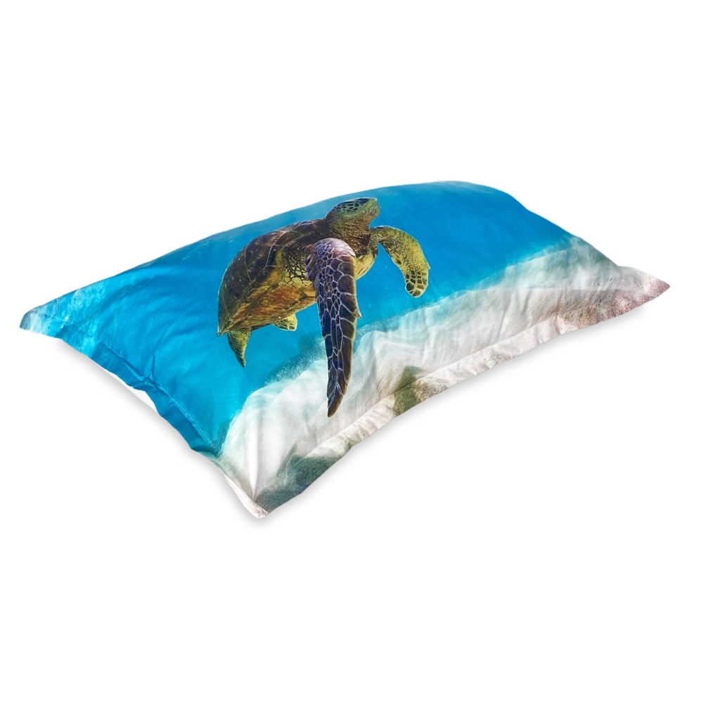 DUVET COVER SATIN HD PHOTOGRAPHIC SEA TURTLE Double cm. 250x200 mm