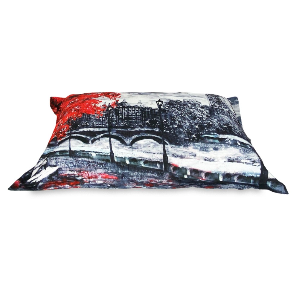 DUVET COVER SATIN HD PHOTOGRAPHIC painted LONDON Double cm. 250x200 mm