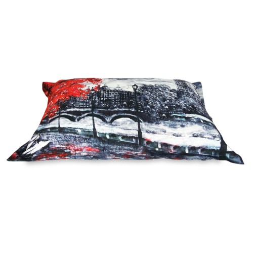 BETTBEZUG SATIN HD FOTOGRAFISCH bemalt LONDON Double cm. 250x200 mm