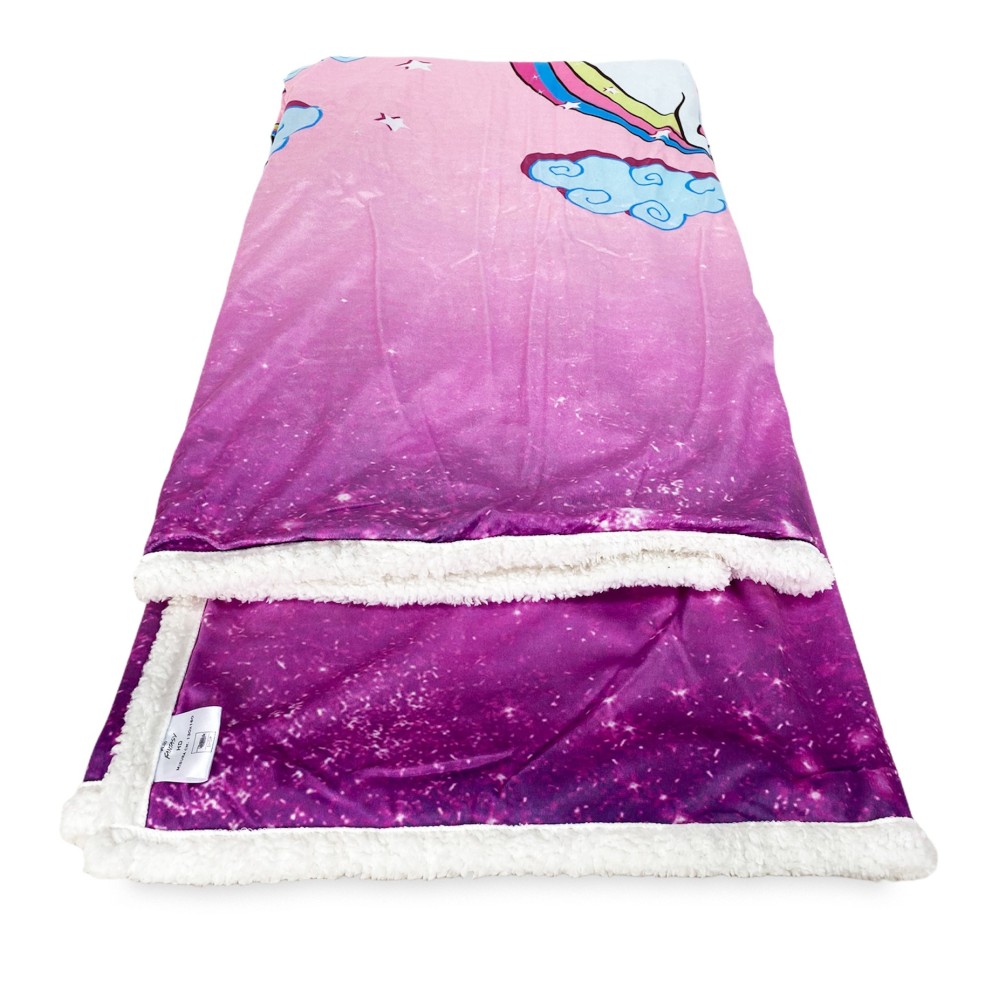 PLAID Fleece Blanket Sherpa fantasy HD UNICORN pink for girls and girls