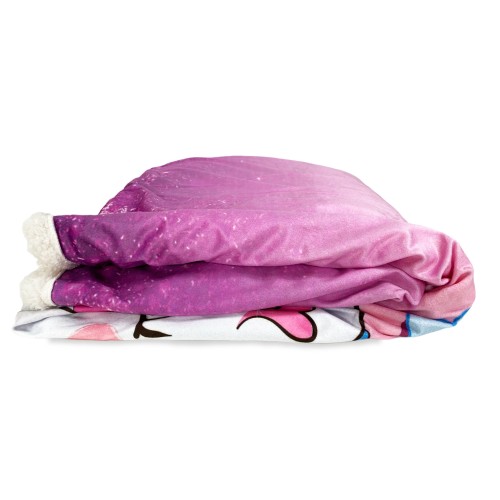PLAID coperta IN PILE SHERPA fantasy HD UNICORNO rosa per bambine e ragazze