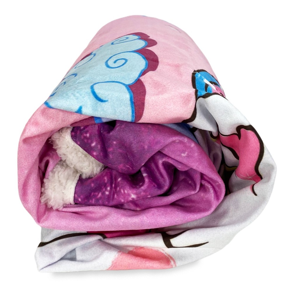 PLAID Fleece Blanket Sherpa fantasy HD UNICORN pink for girls and girls