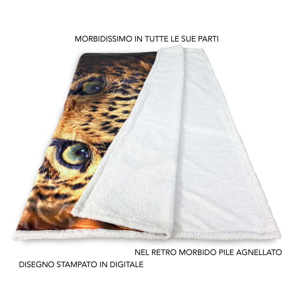 PLAID FLEECE blanket Sherpa fantasy HD leopard leopard