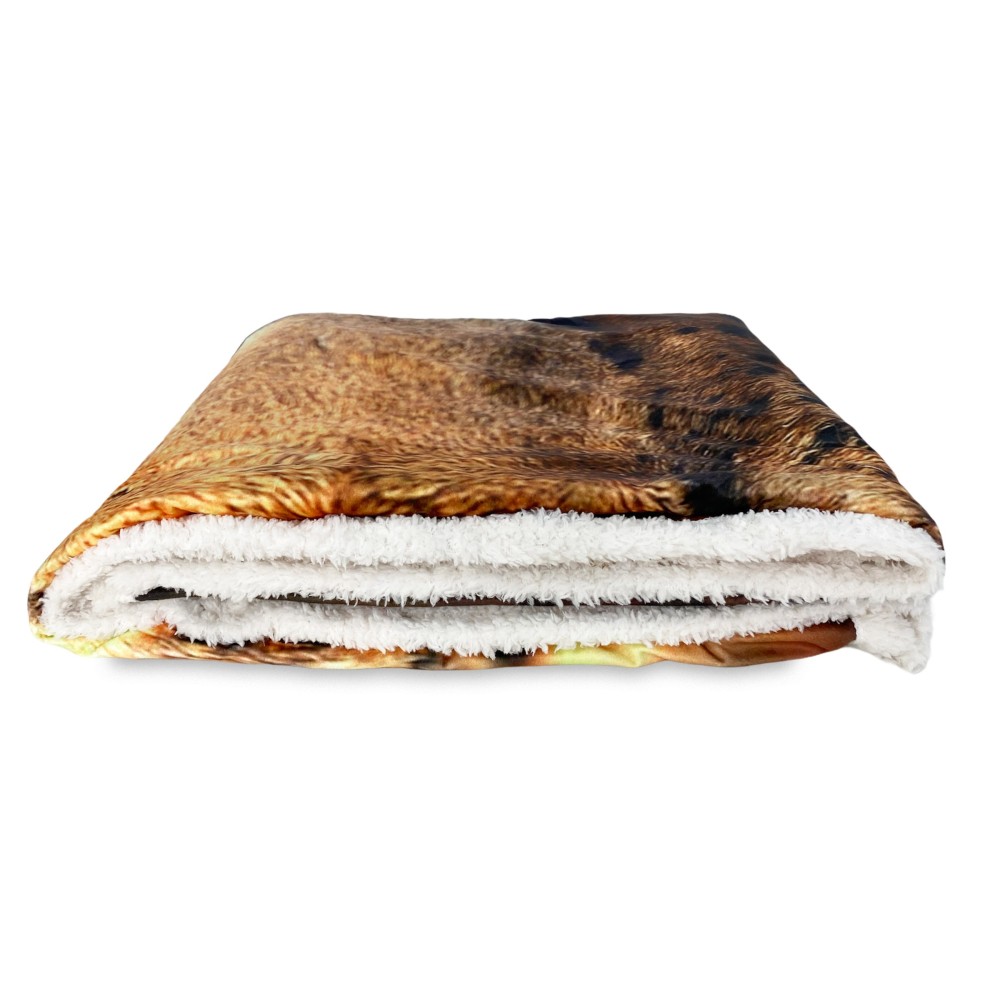 PLAID coperta IN PILE SHERPA fantasy HD LEOPARDO leopardato