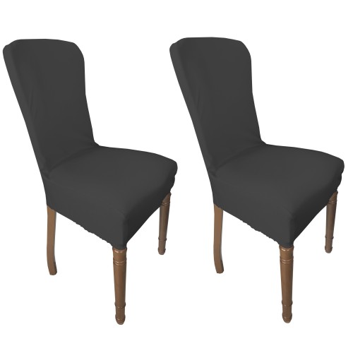 COPPIA coprisedia ELASTICIZZATO ROMA antimacchia in TINTA UNITA GRIGIO PIOMBO