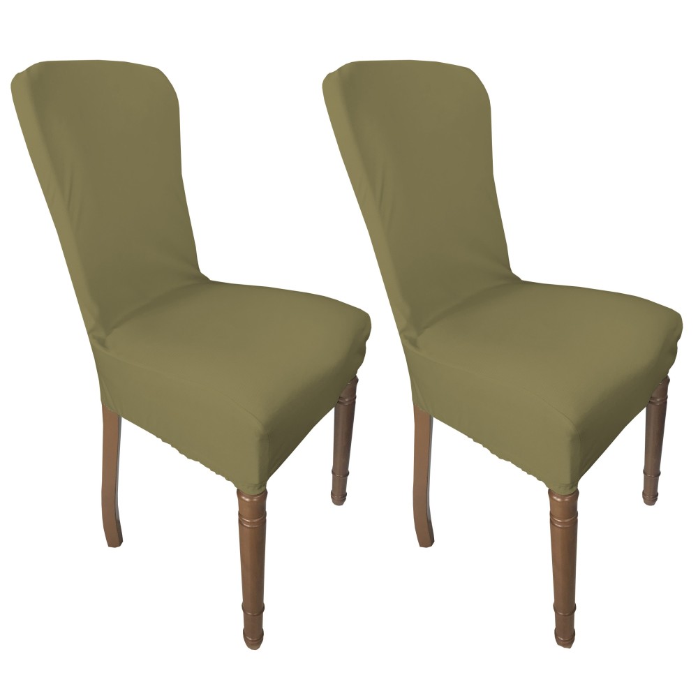 dunkelbeige Stretch-Stuhlbezug dunkelbeige Stretch-Stuhlbezug