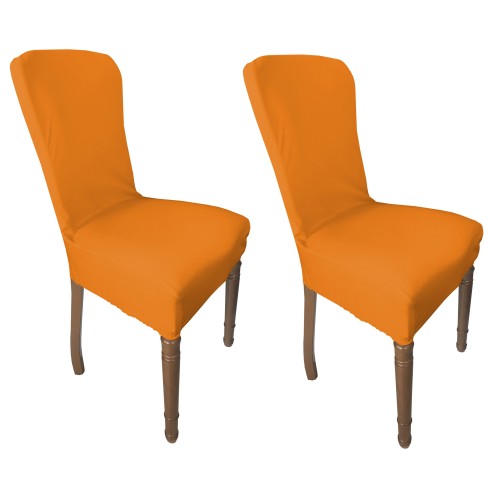 Orangefarbener Stretch-Stuhlbezug