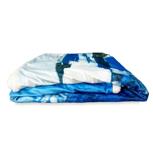 PLAID FLEECE blanket Sherpa fantasy HD SNOW HUT