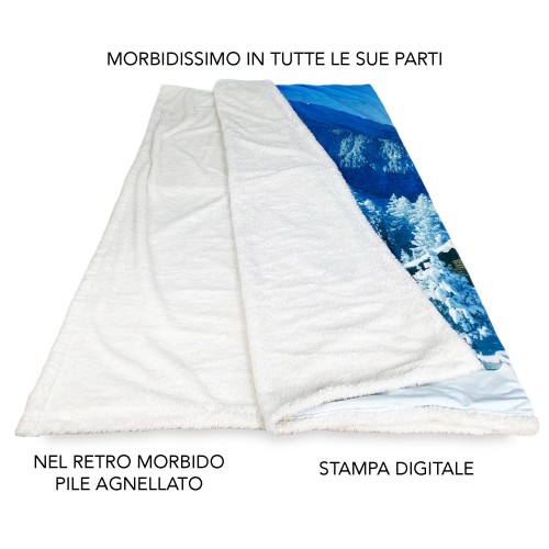 PLAID FLEECEDECKE Sherpa Fantasy HD SNOW HUT