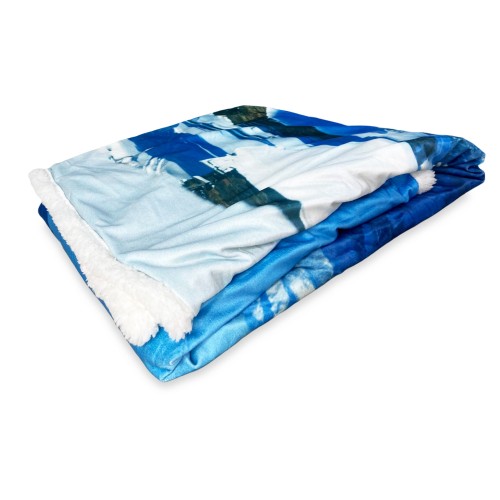 PLAID coperta IN PILE SHERPA fantasy HD BAITA neve