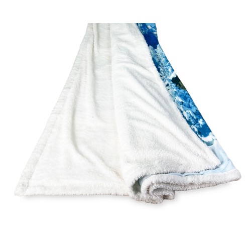 Plaid Couverture polaire Sherpa Fantasy HD Snow Hut