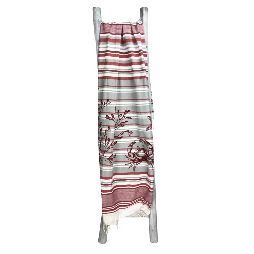 TOALLA DE PLAYA FOUTA CANGREJO Rojo talla GRANDE con mochila Playa KEEP CALM CM.100X200