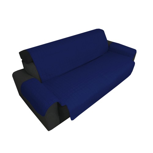 BLUE SOFA COVER ELEGANCE STAIN-RESISTANT QUILTED SOFA COVER SMOOTH BLUE TOP