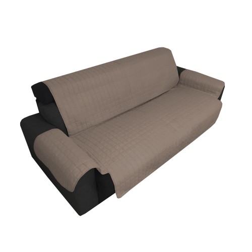 Couverture de canapé TR SALVADIVANO ÉLÉGANCE RÉSISTANT AUX TACHES MATELASSÉ SUPÉRIEURE LISSE TAUPE