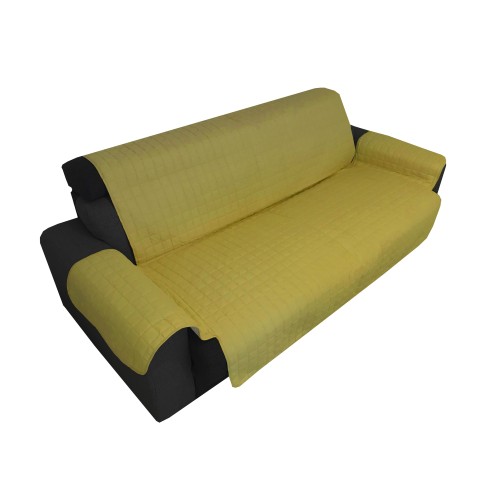 FUNDA DE SOFÁ O PROTECTOR DE SOFÁ ELEGANCE ORO AMARILLO ACOLCHADO RESISTENTE A LAS MANCHAS TAPA LISA