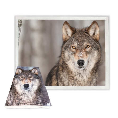 PLAID FLEECE blanket sherpa fantasy HD WOLF