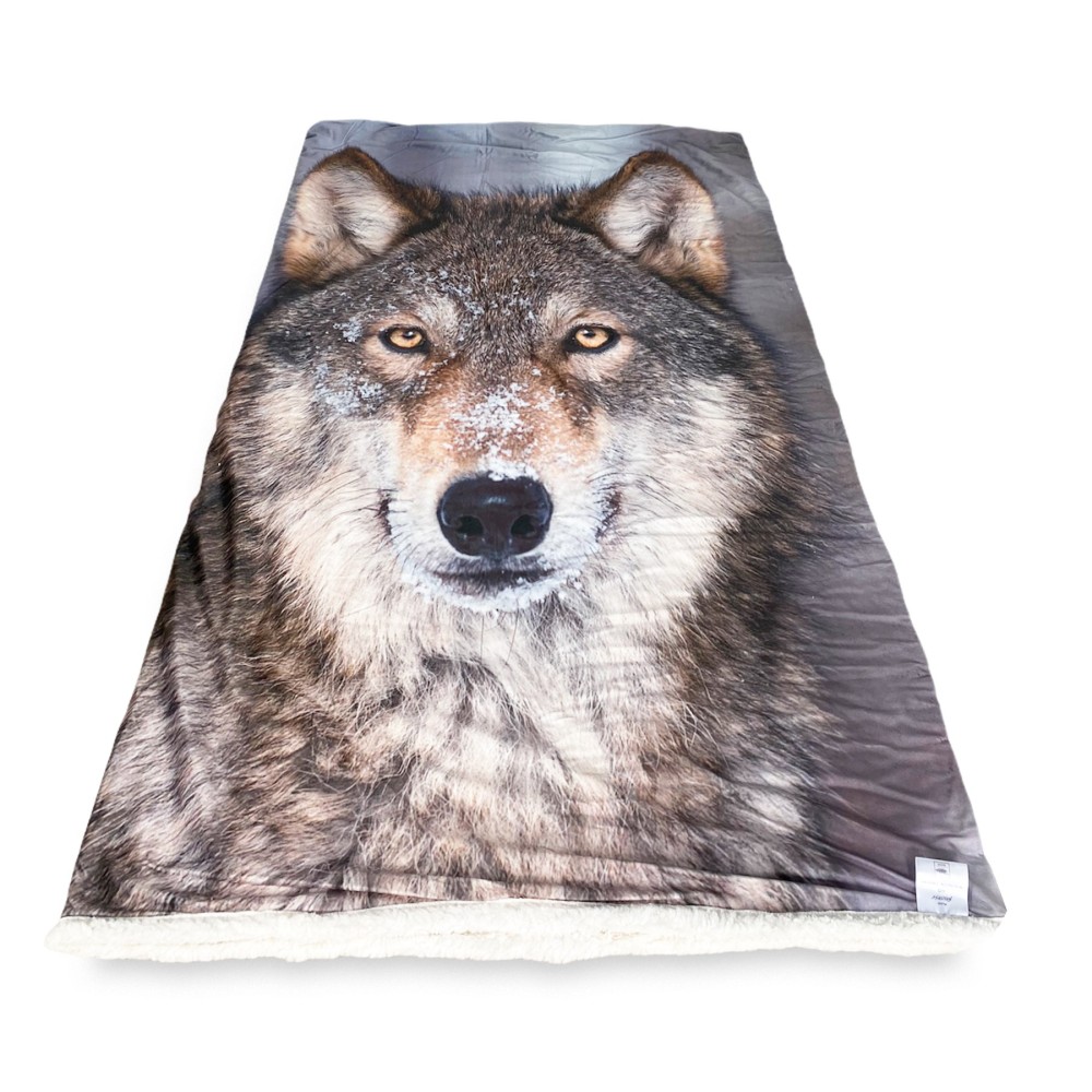 PLAID FLEECE blanket sherpa fantasy HD WOLF