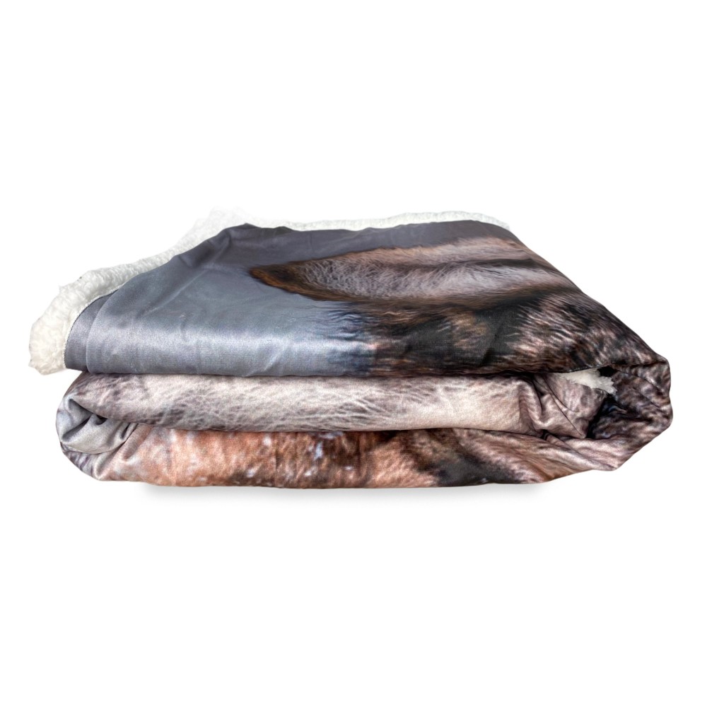 PLAID FLEECE Decke Sherpa Fantasy HD WOLF