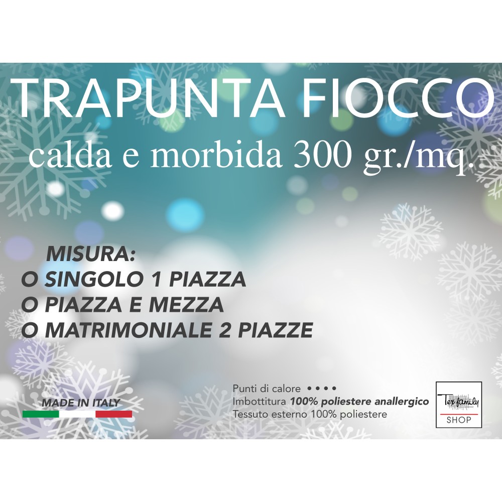 TRAPUNTA FIOCCO © Puntinato GRIGIO PIUMONE invernale made in Italy