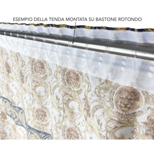 TENDA lusso VERSUS teste di leone cm.160X300 confezionata MADE in ITALY misto lino