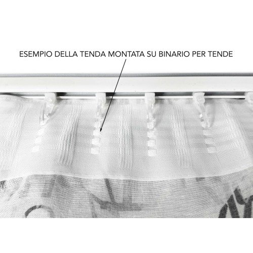TENDA moderna SCRITTE cm.160X300 confezionata MADE in ITALY misto lino