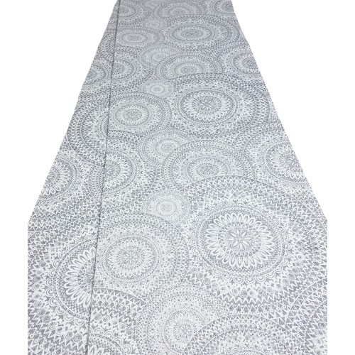 TELO ARREDO copritutto GRAN FOULARD COPRILETTO copridivano TESSUTO LONETA CERCHI grigio