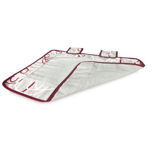 BACKOFENABDECKUNG OFENABDECKUNG AUS ROTEM STREAMER-STOFF