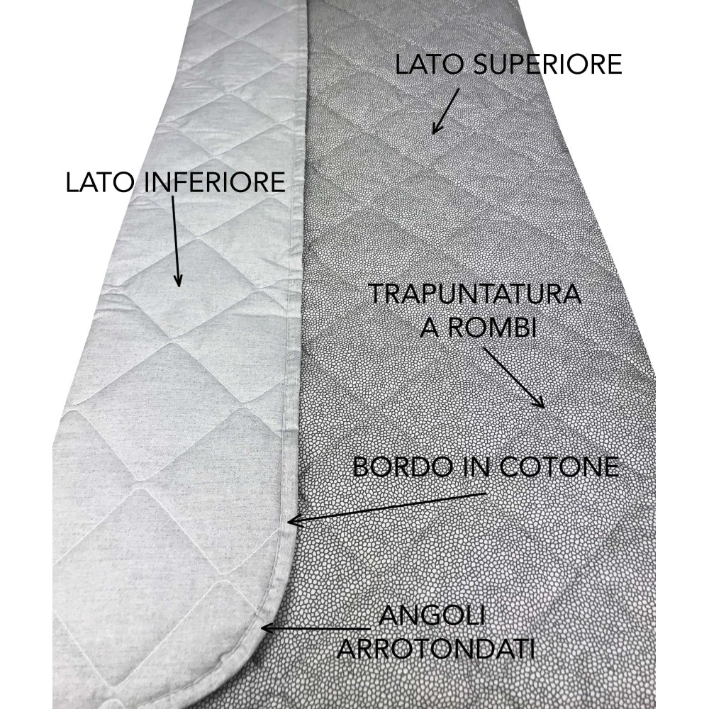 Colcha acolchada NEW BOY gris en PURO ALGODÓN