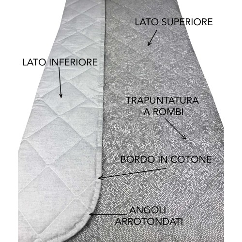 Colcha acolchada NEW BOY gris en PURO ALGODÓN