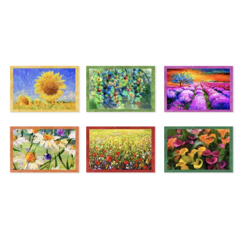 LOT DE 6 torchons PEINTS EN PUR COTON IMPRIMÉ EN HAUTE DÉFINITION MAXI