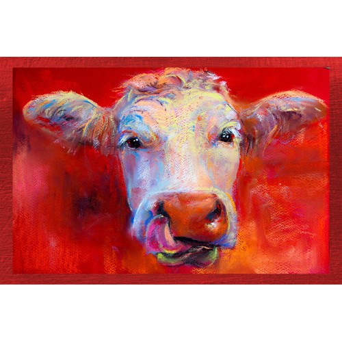 6 PIECES SET PAINTED ANIMALS tea towel in pure cotton printed in HIGH definition MAXI size