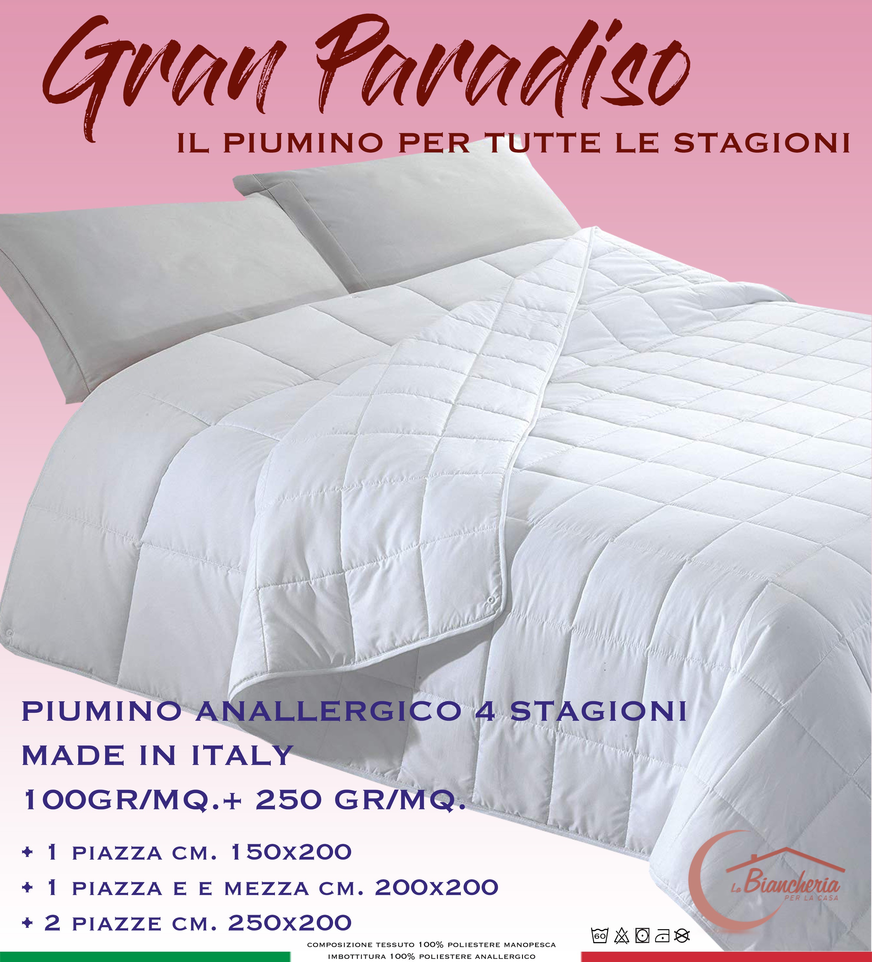 Deco Premium Serie  Microfibra bianco,  Piumone 4 stagioni coperta 100% in microfibra imbottitura HCS   fibra Super qualità antiallergico per persone allergiche 95 ° lavabile Öko-Tex Standard 100 