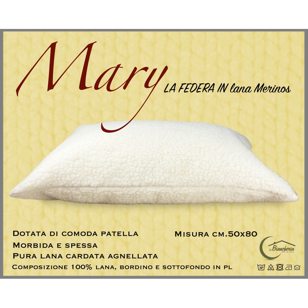 MARY MERINO WOOL PILLOWCASE Made in Italy
