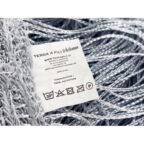 VIVIENNE FIL RIDEAU pour porte cm. 150X300 couleur unie GRIS