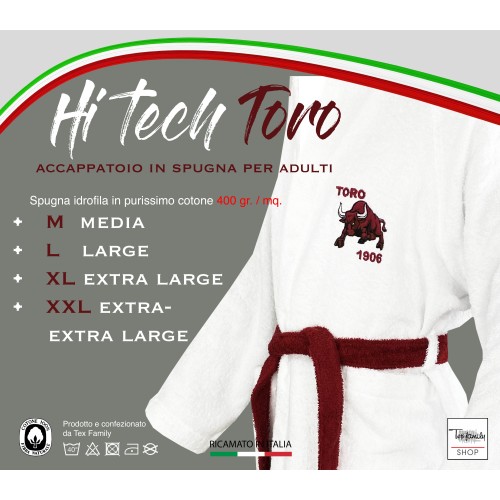 TORO TORINO ADULT BADEMANTEL aus reinem Baumwollfrottee