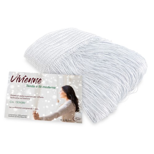 Vivienne WIRE CURTAIN for door CM. 150X300 solid color WHITE
