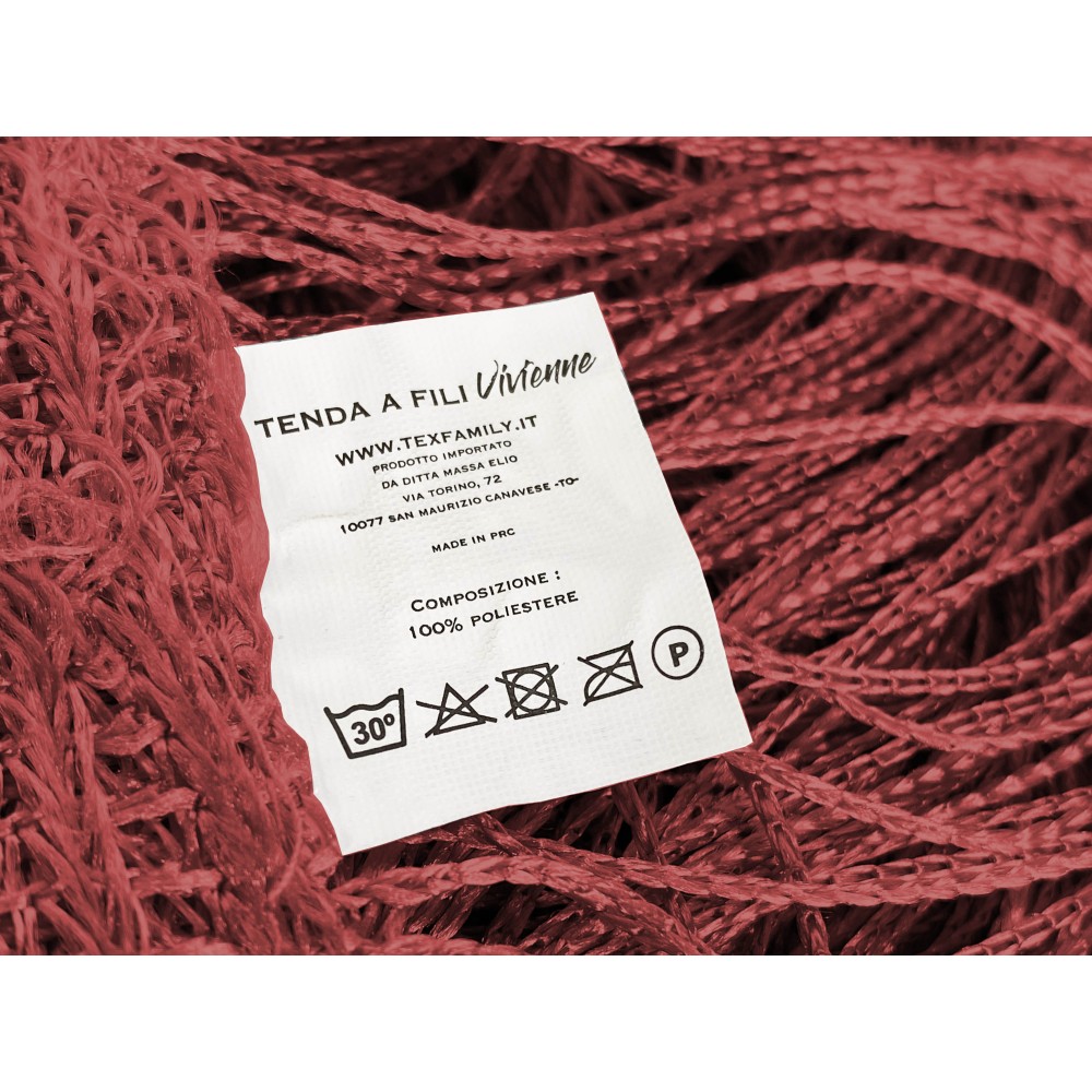 Vivienne WIRE CURTAIN for door CM. 150X300 solid color BORDEAUX