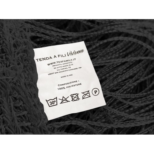 TENDA a FILI Vivienne per porta  CM. 150X300 tinta unita NERO